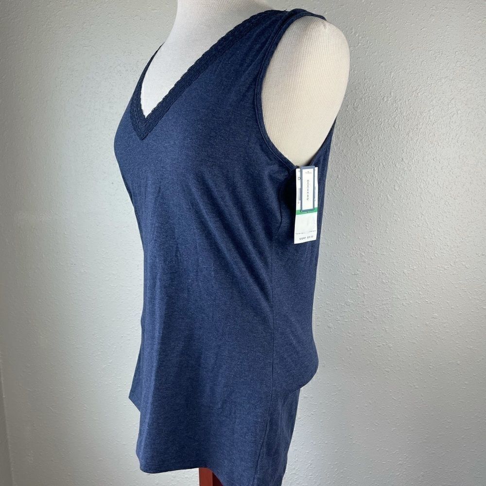 NWT Dockers V-Neck Blue Tank Top Size L - Picture 4 of 8